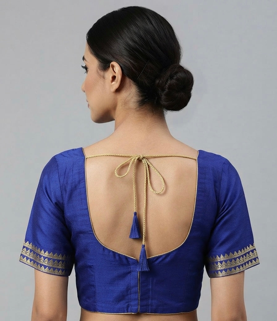 Gota patti border hands Blouse 👚 Royal blue