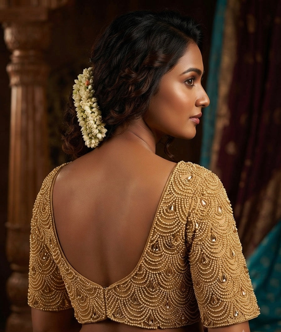 Golden Pearl work with sleeve Blouse 👚