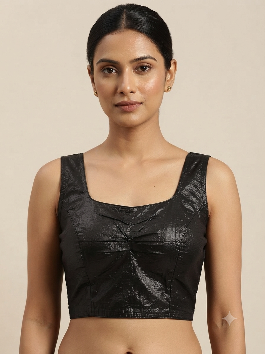 Black shiny ✨ Blouse 👚 with hands