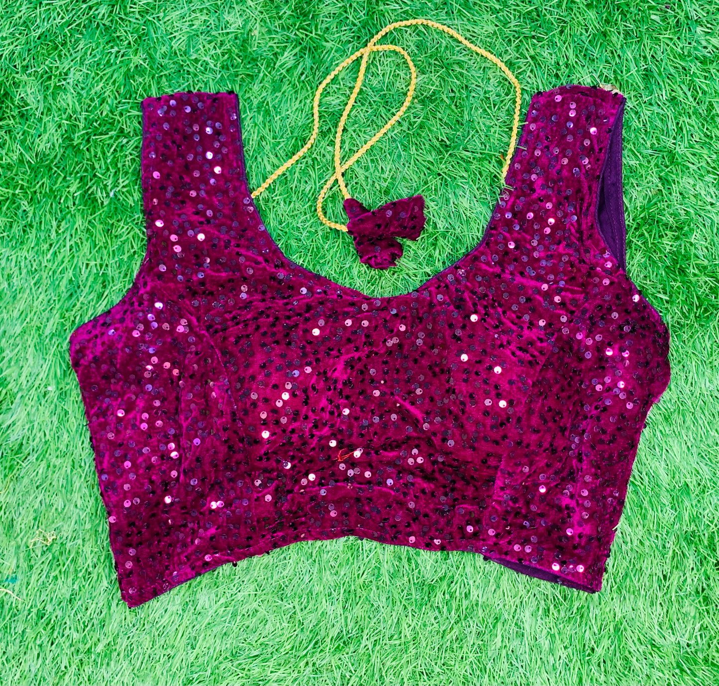 Wine colour fancy blouse with hands