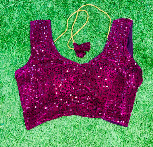 Wine colour fancy blouse with hands