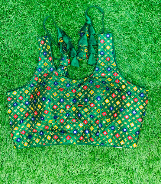Multicolour green blouse