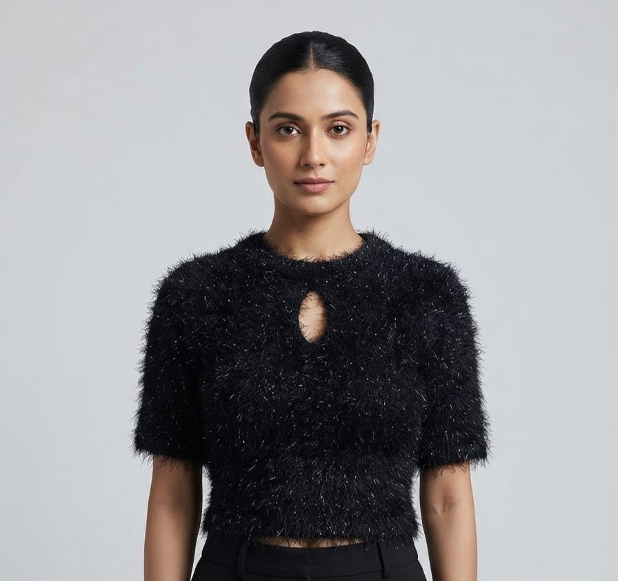 Shaggy feather Blouse 👚 with hands