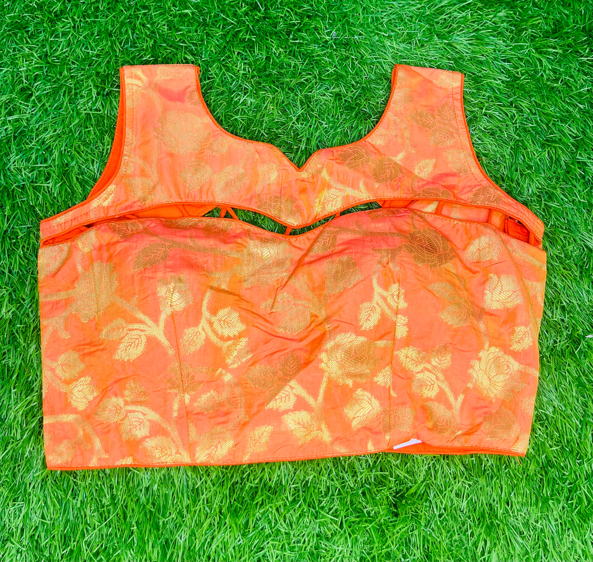 Golden flowe print fancy blouse