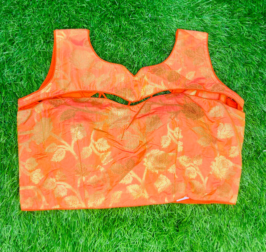 Golden flowe print fancy blouse